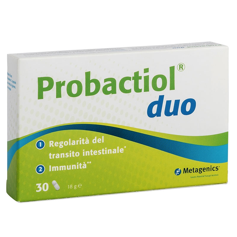 immagine della confezion  Integratore Probactiol Duo 30 capsule di Metagenics, vista frontale
